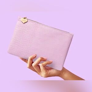 NWOT IPSY February 2026 Pink Faux Leather Makeup Bag